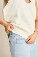 RHYTHM ARCHER KNIT VEST - VINTAGE WHITE