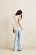RHYTHM ARCHER KNIT VEST - VINTAGE WHITE