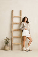 RHYTHM BLANCA FLORAL CROP CARDIGAN - NATURAL