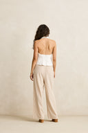 RHYTHM LONDON CHECK BEACH PANT - NATURAL