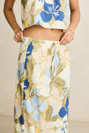 RHYTHM BLANCA FLORAL BIAS CUT MAXI SKIRT - OLIVE