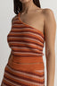 RHYTHM SPIRIT ONE SHOULDER KNIT STRIPE TOP - CORAL