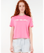 RIP CURL GIRLS NEON ISLES CROP TEE - BRIGHT PINK