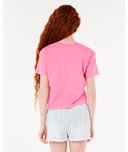 RIP CURL GIRLS NEON ISLES CROP TEE - BRIGHT PINK