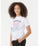 RIP CURL GIRLS DOLPHIN RELAXED TEE- WHITE
