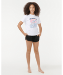 RIP CURL GIRLS DOLPHIN RELAXED TEE- WHITE