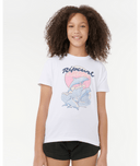 RIP CURL GIRLS DOLPHIN RELAXED TEE- WHITE