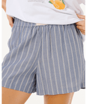 RIP CURL BEACH DAYS PINSTRIPE SHORT - DUSTY BLUE
