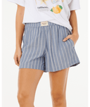 RIP CURL BEACH DAYS PINSTRIPE SHORT - DUSTY BLUE