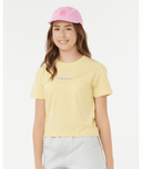 RIP CURL GIRLS SUNSET SKIES CROP TEE - BANANA