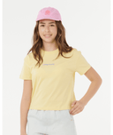 RIP CURL GIRLS SUNSET SKIES CROP TEE - BANANA