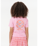 RIP CURL GIRLS SUNSET SKIES CROP TEE - BRIGHT PINK