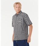 RIP CURL ARCHIVE SCRIPT PLAID S/S SHIRT - BLACK