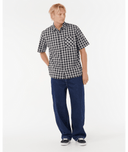 RIP CURL ARCHIVE SCRIPT PLAID S/S SHIRT - BLACK