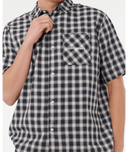 RIP CURL ARCHIVE SCRIPT PLAID S/S SHIRT - BLACK