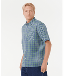 RIP CURL ARCHIVE SCRIPT PLAID S/S SHIRT - LIGHT NAVY