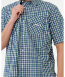 RIP CURL ARCHIVE SCRIPT PLAID S/S SHIRT - LIGHT NAVY