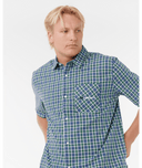 RIP CURL ARCHIVE SCRIPT PLAID S/S SHIRT - LIGHT NAVY