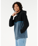 SPLIT PEAK ZIP THRU HOOD - BLACK/GREY