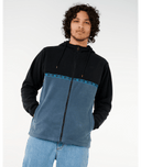 SPLIT PEAK ZIP THRU HOOD - BLACK/GREY