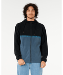 SPLIT PEAK ZIP THRU HOOD - BLACK/GREY