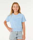 RIP CURL GIRLS SUNSHINE SQUAD TERRY TEE- LIGHT BLUE