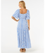RIP CURL SAN CARLOS S/S MAXI DRESS - BLUE
