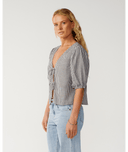 RIP CURL VIBE SURF TIE FRONT TOP - BLACK/OFF WHITE