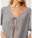 RIP CURL VIBE SURF TIE FRONT TOP - BLACK/OFF WHITE
