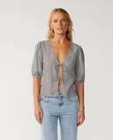 RIP CURL VIBE SURF TIE FRONT TOP - BLACK/OFF WHITE