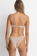 RHYTHM RUMI CHECK RING BANDEAU TOP - NATURAL