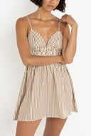 RHYTHM COVE STRIPE MINI DRESS - NATURAL