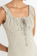 RHYTHM LOLA CHECK MAXI DRESS - OLIVE