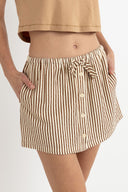 RHYTHM COVE STRIPE SKORT - NATURAL