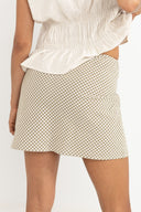 RHYTHM LOLA CHECK BIAS CUT MINI SKIRT - OLIVE