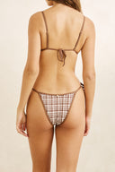 RHYTHM LONDON CHECK TIE SIDE HI CUT PANT - CHOCOLATE
