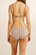 RHYTHM LONDON CHECK CROP TOP - CHOCOLATE