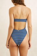 RHYTHM VISTA STRIPE STRAPLESS ONE PIECE - DARK BLUE