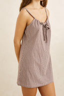 RHYTHM LONDON CHECK SLIP DRESS - CHOCOLATE