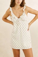RHYTHM SANDY RUFFLE MINI DRESS - CREAM