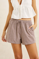 LONDON CHECK BEACH SHORT - CHOCOLATE