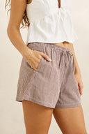 LONDON CHECK BEACH SHORT - CHOCOLATE