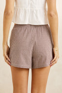 LONDON CHECK BEACH SHORT - CHOCOLATE