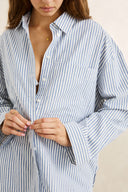 RHYTHM VISTA STRIPE OVERSIZED SHIRT - BLUE