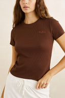 EVERYDAY RIB TEE - CHOCOLATE