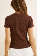 EVERYDAY RIB TEE - CHOCOLATE