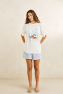 RHYTHM OCEAN WAVE OVERSIZED T-SHIRT - VINTAGE WHITE
