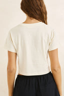 RHYTHM GEORGIA FLORAL CROP CREW TEE - WHITE