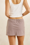 LONDON CHECK BIAS CUT MINI SKIRT - CHOCOLATE