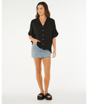 PREMIUM SURF SHORT SLEEVE SHIRT - BLACK